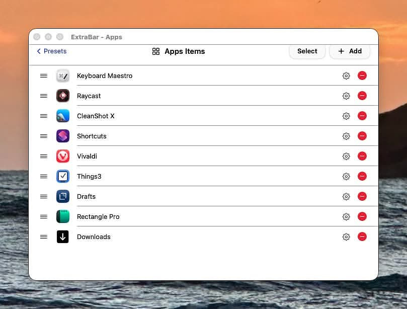 One of My Extra Bar Layouts