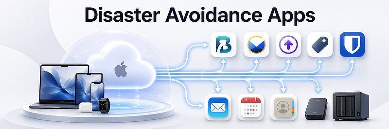 A graphic with the recommended app stack to avoid data loss if your iCloud account gets locked.